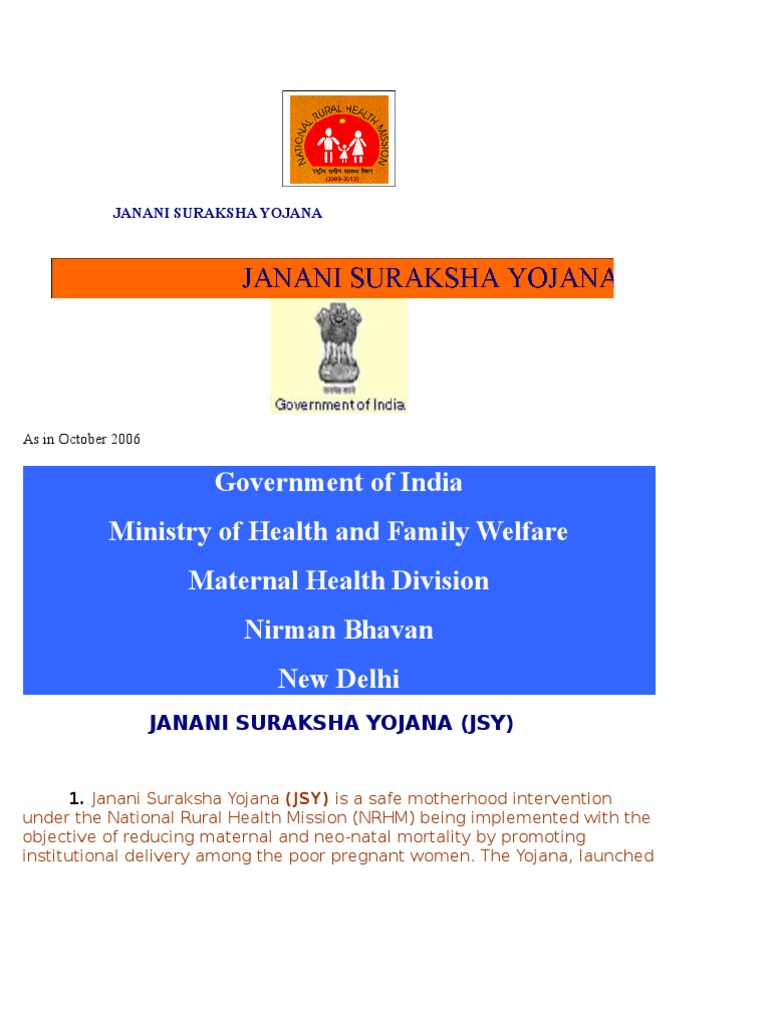 Janani Suraksha Yojana | PDF | Human Reproduction | Medical Humanities