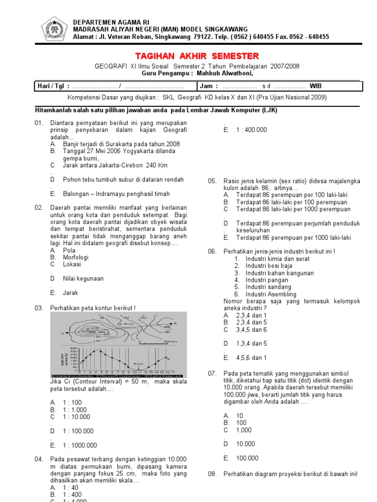 Contoh Soal Ips Kelas 11 Semester 2 - Contoh Soal Terbaru