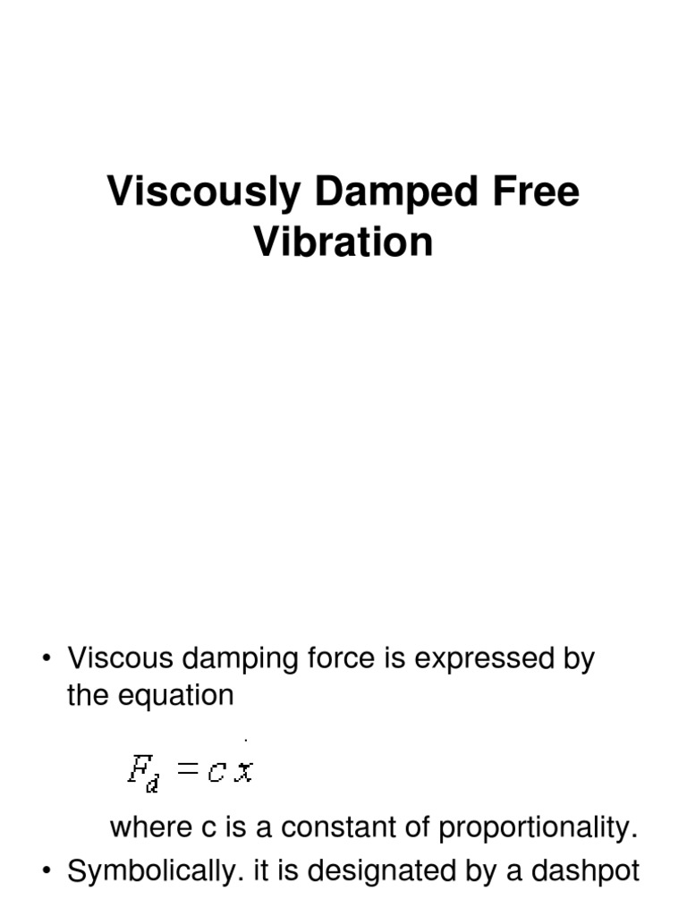 Viscously Damped Free Vibration PDF Equations Exponentiation