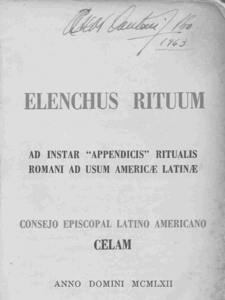 Elenchus Rituum 1962 para America Latina CELAM | PDF