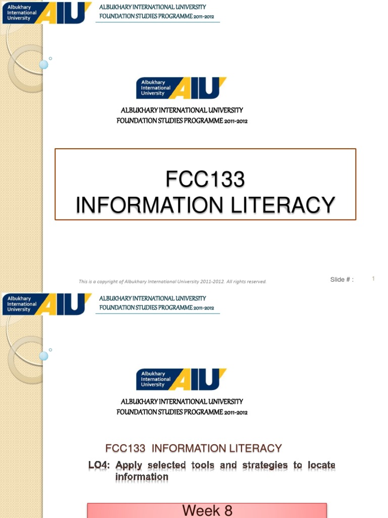 Week08-FCC 133 Citation Documenting Information Sources | PDF ...