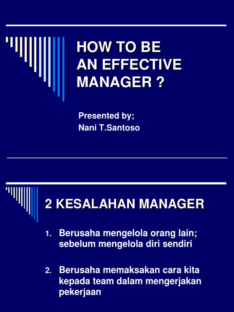 How To Be Effective Manager | PDF