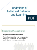 INDIVIDUAL BEHAVIOR and LEARNING