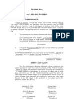 pdf memorandum tagalog sample Will Testament  Will And Notarial Property   Law of Sample