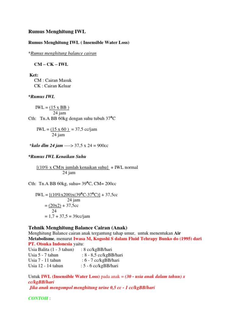 Contoh Soal Menghitung Kebutuhan Cairan Pada Luka Bakar Anak Contoh Soal Terbaru