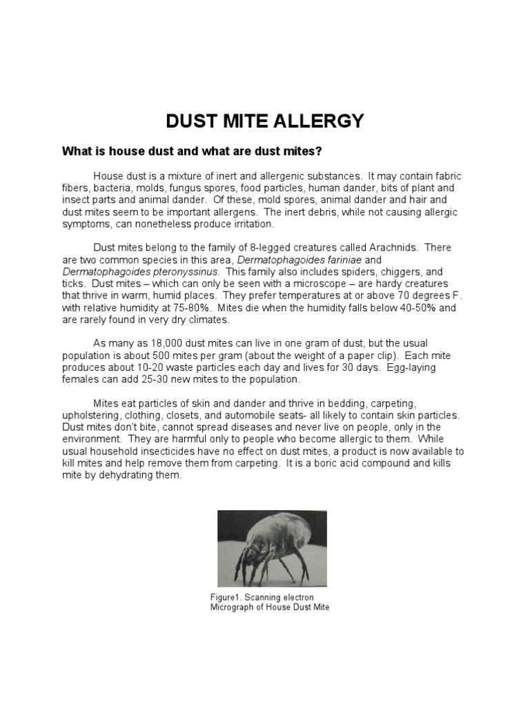 Dust Mite Allergy Pdf Allergen Allergy