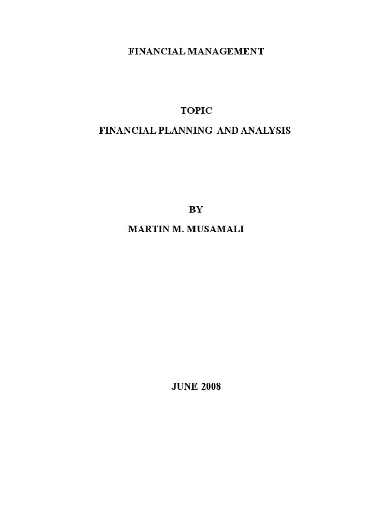 Financial Planning and Analysis Overview | PDF