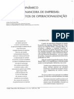 Modelo Dinamico de Gestão Financeira de Empresas Procedimentos de Operacionalização