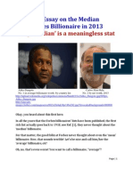 An Essay on the Median Forbes 2013 Billionaire