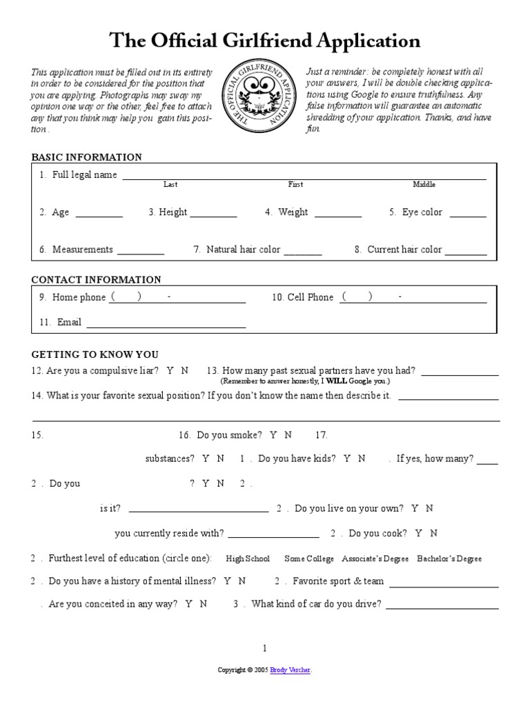 Girlfriend Application | PDF