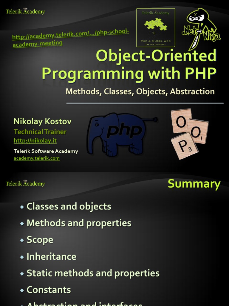 Cheatsheet Oop PHP, PDF, Programming