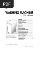 Washing Machine: User's Manual