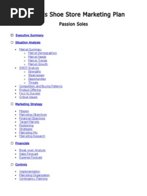 Women's Shoe Store Marketing Plan