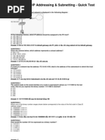 Quick Test 3 IP Addressing & Subnetting - Answers