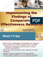 Implementing The Findings of Comparative Effectiveness Research