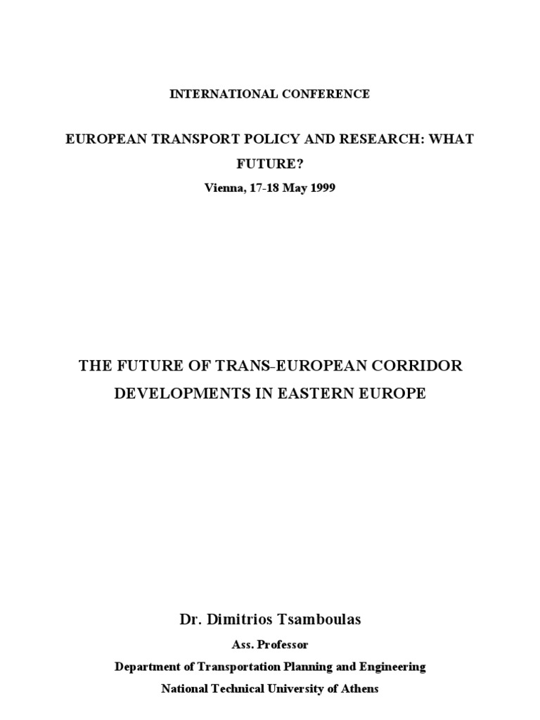 Future of Transport Corridors in Eastern Europe | PDF | Enlargement Of ...