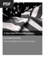 Download SENATOR RAND PAUL A CLEAR VISION TO REVITALIZE AMERICA UPDATED FY2014 by Senator Rand Paul SN132477204 doc pdf