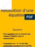 Résolution d’équations de Degré 1 Et Rationnelle