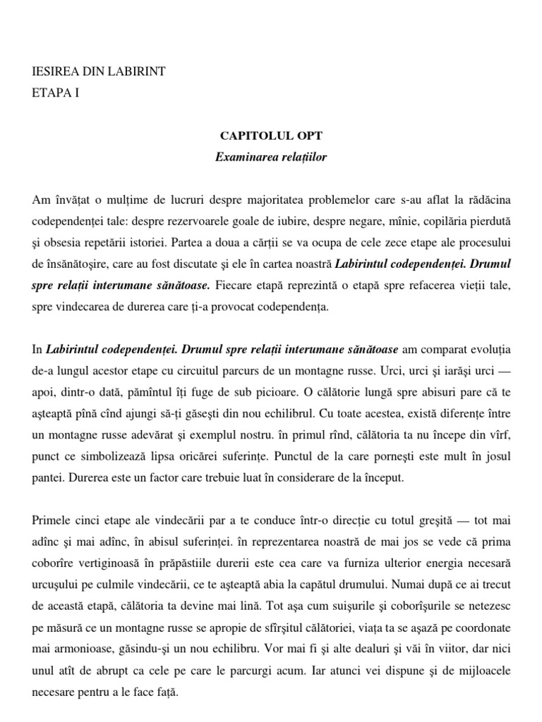 Iesirea Din Labirintul Codependentei Pasii 12 1 PDF | PDF
