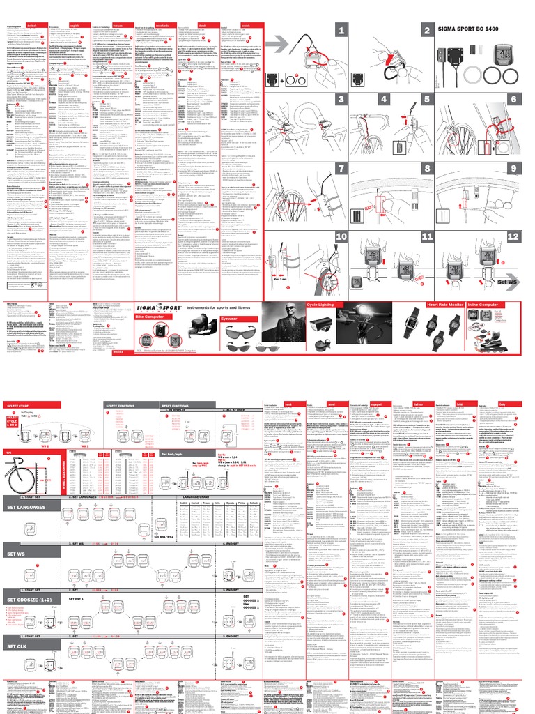 Sigma Sport BC1400 User's Guide