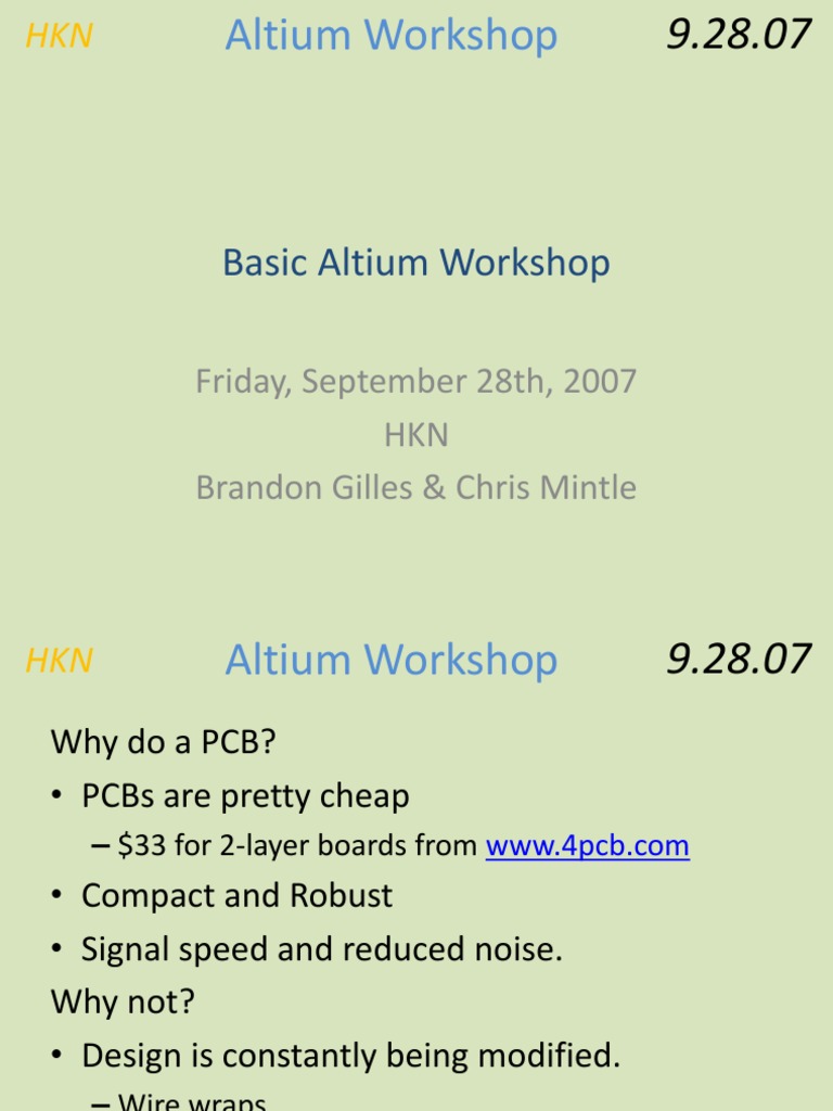 Altium Workshop Overview and Techniques | PDF | Printed Circuit Board ...