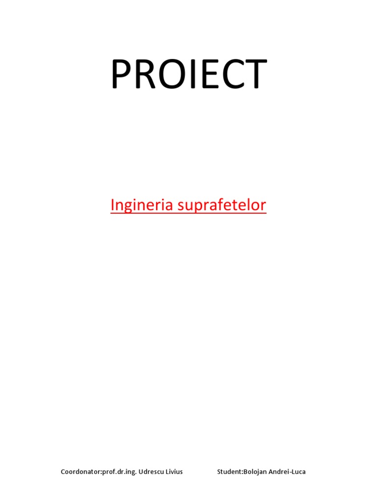 Proiect Ing Suprafetelor 39MoAlCr15 PDF | PDF