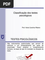 Classificação dos testes psicológicos