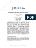 IS THE WHITE COLLAR OFFENDER PRIVILEGED? 63 DUKE L.J. (Forthcoming 2013)