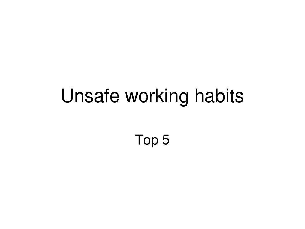 Unsafe Work | PDF