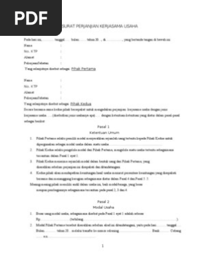 Contoh surat perjanjian kerjasama adalah salah satu surat resmi yang isinya suatu perjanji Kesepakatan Contoh Surat Perjanjian Kerjasama Usaha