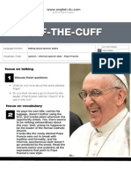 Pope Francis' Off-the-Cuff Style