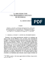 La Religion Civil y El Pensamiento Politico de Rousseau