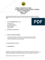 Public Meeting of The Deer Springs Fire Protection District (DSFPD) Policy Workshop APRIL 3, 2013 3:00 P.M