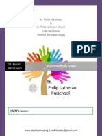 St Philip Preschool Registration Form