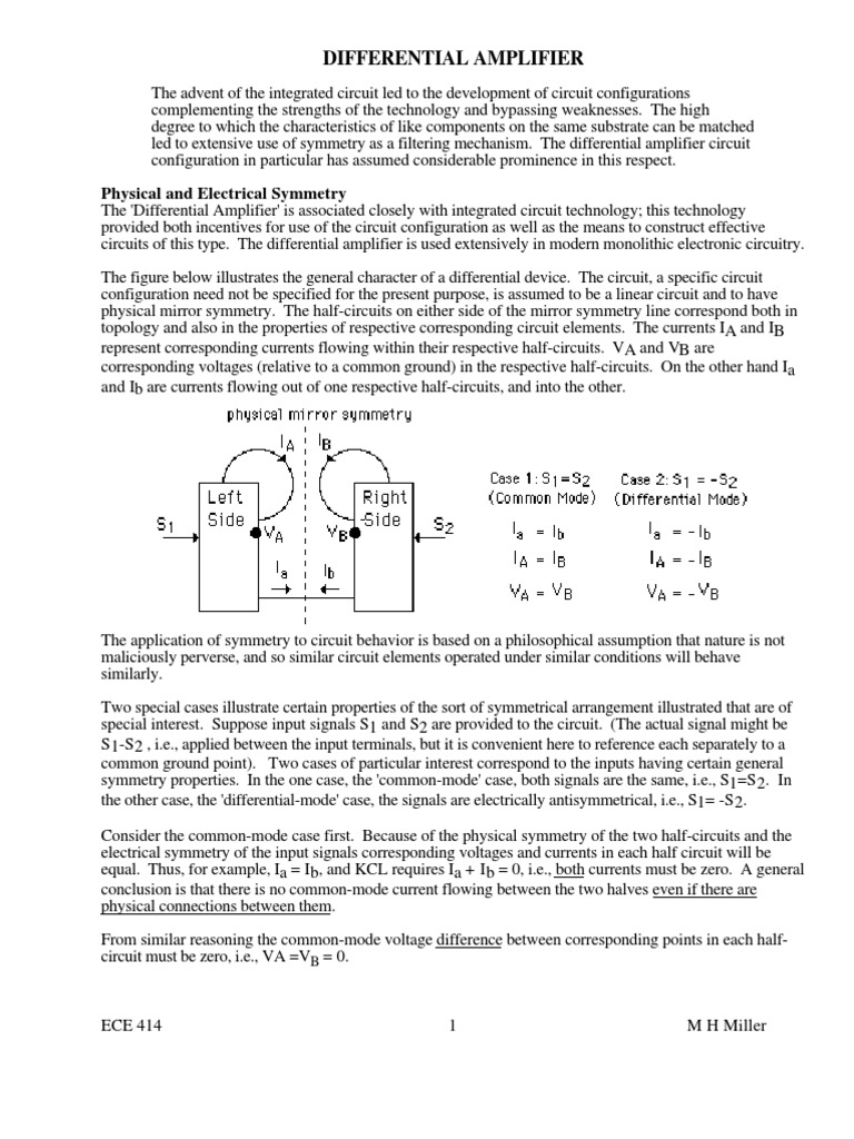 Differential Amplifier | PDF | Amplifier | Bipolar Junction Transistor