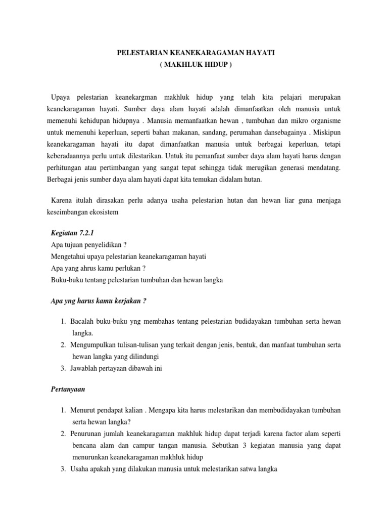 Pelestarian Keanekaragaman Hayati