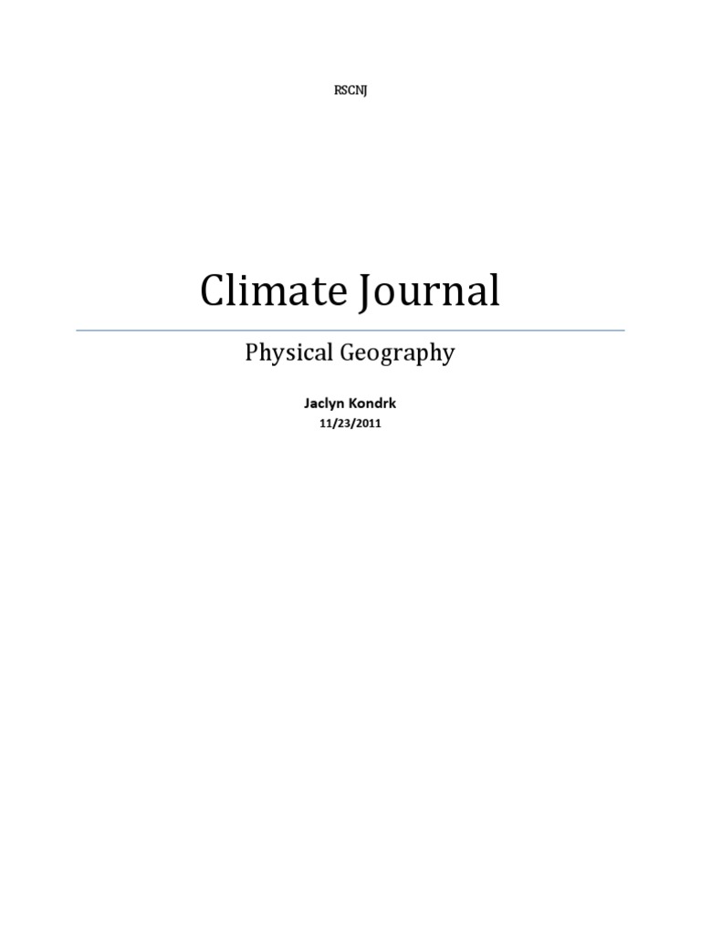Climate Journal | PDF | Climate | Rain