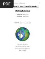 Investigation of Non-Lineardynamics - Duffing Equation: Mae-507 Engineering Analysis I