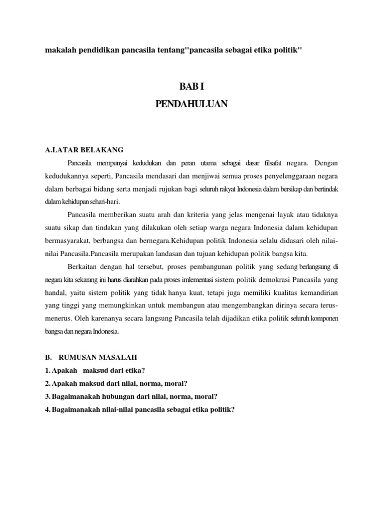 Makalah Pendidikan Pancasila Tentang Politik