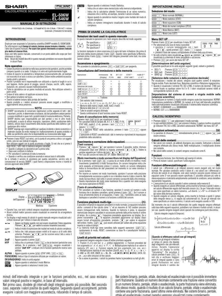 Sharp Scientific Calculator User Manual