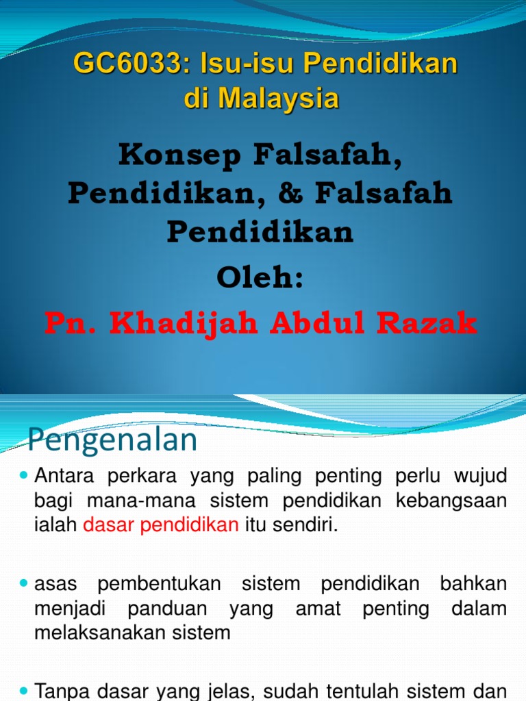 Kuliah 2 Falsafah Pendidikan Pdf