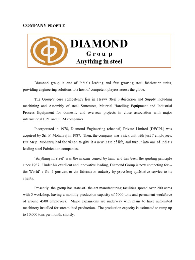 Company Profile Welding Business Process