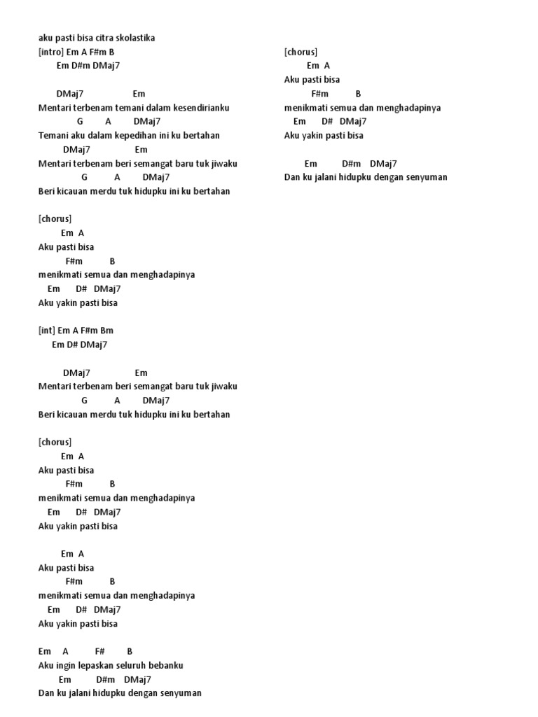Lirik Chord Lagu Mix 1