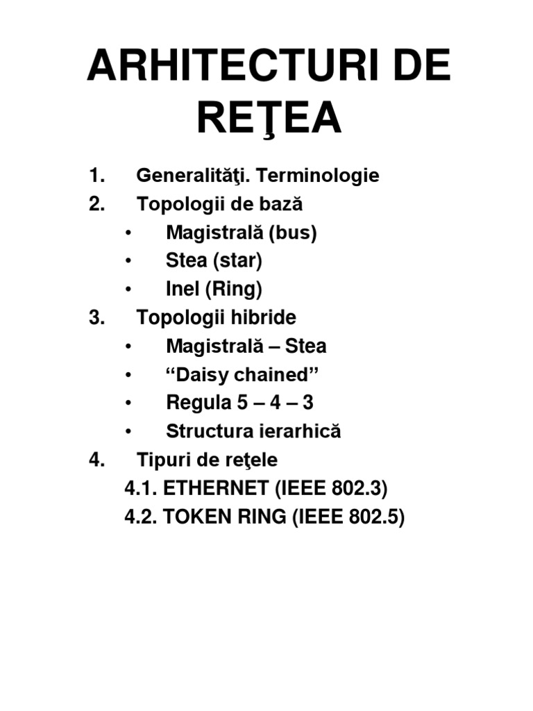 Arhitecturi de Retea | PDF