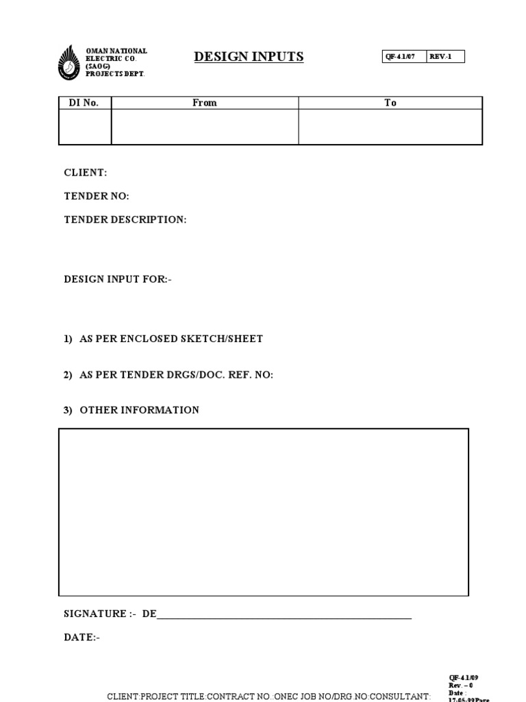 Design Input and Review Checklist | PDF | Technology & Engineering