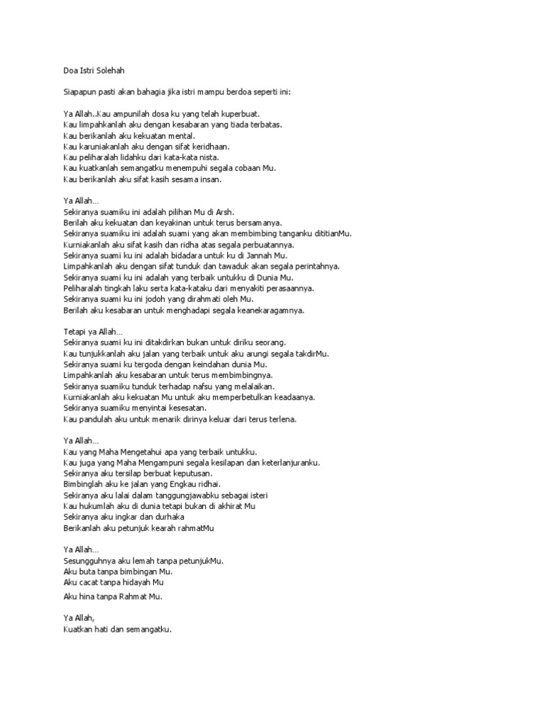 Doa Istri Solehah Pdf