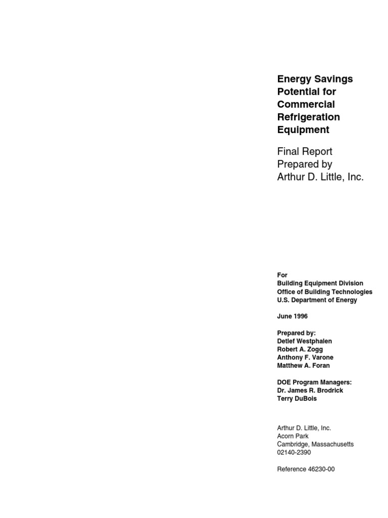 Energy Savings in Commercial Refrigeration | PDF | Refrigerator ...