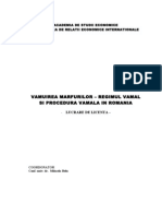 Vamuirea Marfurilor - Regimul Vamal Si Procedura Vamala in Romania