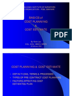Basic Cost Planning & Cost Estimate