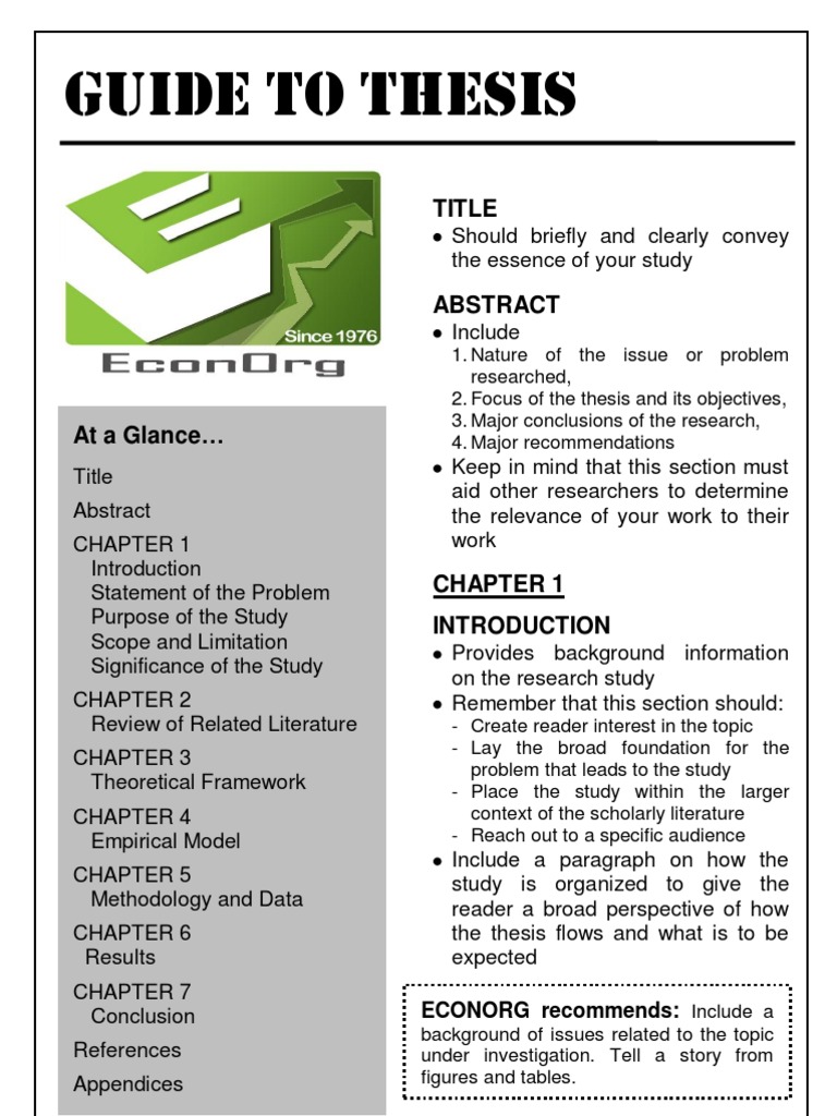 Guide To THESIS PDF | PDF